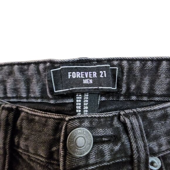 Forever 21 Mens Black Skinny Jeans Size 29 Waist Medium Wash Denim - Picture 3 of 3